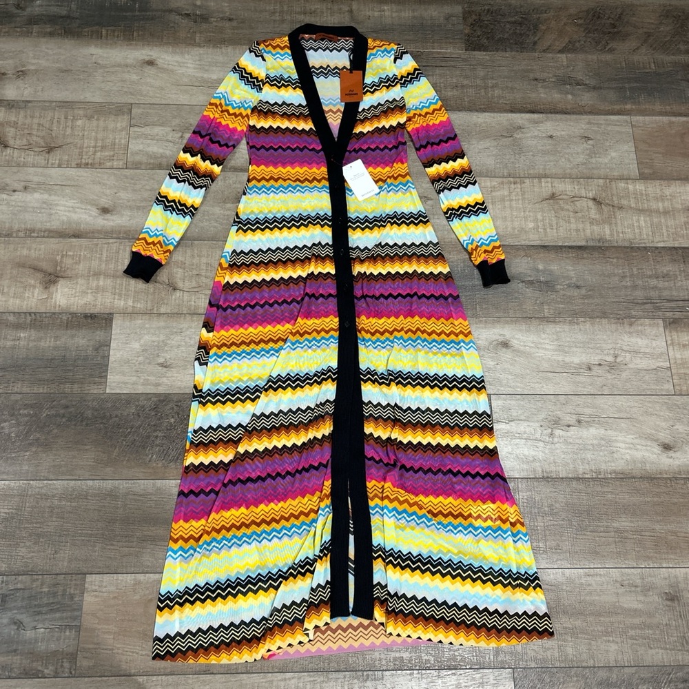 Missoni zigzag cover up cardigan maxi dress NWT - Picture 5 of 13